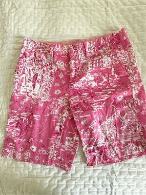 Lilly Pulitzer pink skinny dippin print Bermuda shorts size 4